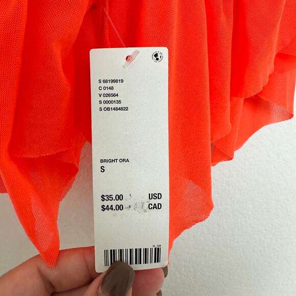 Urban Outfitters Bright Ora Sheer Cropped Top Size Small - Picture 5 of 7